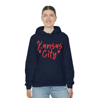 Kansas City Football Red Unisex Heavy Blend Hooded Sweatshirt! Football Season!