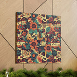 Vintage 70's Inspired Musical Notes Floral Canvas Gallery Wraps!