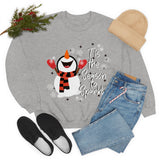 Tis The Season To Sparkle Snowman Unisex Heavy Blend Crewneck Sweatshirt! Winter Vibes!