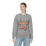 Kansas City Football Grey and Pink Leopard Print Unisex Heavy Blend Crewneck Sweatshirt! Football Season!