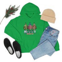 Rustic Military Merry Christmas Holiday Unisex Heavy Blend Hooded Sweatshirt! Winter Vibes!