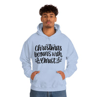 Christmas Begins With Christ Unisex Heavy Blend Hooded Sweatshirt! Winter Vibes!