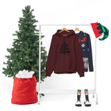 Christmas Tree Wrap Minimalistic Design Unisex Heavy Blend Hooded Sweatshirt! Winter Vibes!