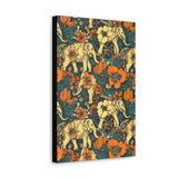 Vintage 70's Inspired Elephant Florals Canvas Gallery Wraps!