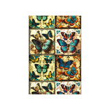 Vintage 70's Inspired Quilt Patterned Butterflies Premium Matte Vertical Posters!