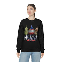 Rustic Military Merry Christmas Holiday Unisex Heavy Blend Crewneck Sweatshirt! Winter Vibes!