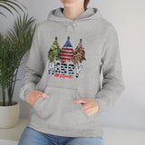 Rustic Military Merry Christmas Holiday Unisex Heavy Blend Hooded Sweatshirt! Winter Vibes!