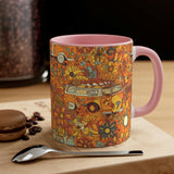 Vintage 70's Floral Van Life Accent Coffee Mug, 11oz!