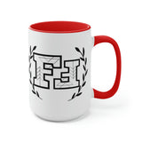 Freckled Fox Company Brand Logo 2023 Two-Tone Coffee Mugs, 15oz! Merch! Spring Vibes!