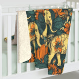Vintage 70's Inspired Elephant Sherpa Fleece Blanket!