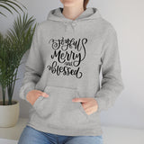 Joyful Merry Blessed Unisex Heavy Blend Hooded Sweatshirt! Winter Vibes!