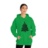 Christmas Tree Polka Dot Minimalistic Unisex Heavy Blend Hooded Sweatshirt! Winter Vibes!