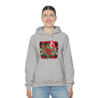 Buffalo Print Cardinal Holiday Unisex Heavy Blend Hooded Sweatshirt! Winter Vibes!