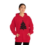 Star Christmas Tree Minimalistic Design Unisex Heavy Blend Hooded Sweatshirt! Winter Vibes!