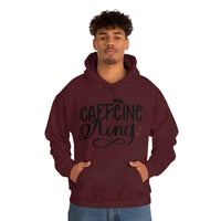 Caffeine King Unisex Heavy Blend Hooded Sweatshirt! Sarcastic Vibes!