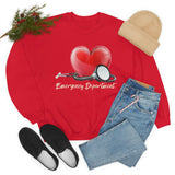 Valentines Day Emergency Department Heart Hug Stethoscope Unisex Heavy Blend Crewneck Sweatshirt! Spring Vibes!