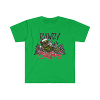 Rustic Rawry Christmas Dinosaur Holiday Unisex Graphic Tees! Winter Vibes!