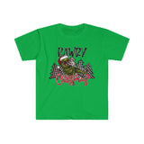 Rustic Rawry Christmas Dinosaur Holiday Unisex Graphic Tees! Winter Vibes!