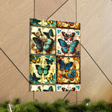 Vintage 70's Inspired Quilt Patterned Butterflies Premium Matte Vertical Posters!