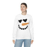 Snowman Heart Eyes Unisex Heavy Blend Crewneck Sweatshirt! Winter Vibes!