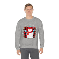 It's The Most Wonderful Time of The Year Snowman Leopard Print Unisex Heavy Blend Crewneck Sweatshirt! Winter Vibes!