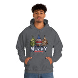 Rustic Military Merry Christmas Holiday Unisex Heavy Blend Hooded Sweatshirt! Winter Vibes!