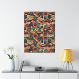 Vintage 70's Inspired Musical Notes Floral Canvas Gallery Wraps!