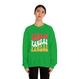 Kansas City Football Red Wave Unisex Heavy Blend Crewneck Sweatshirt! Football Season!