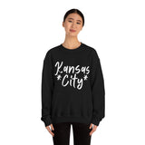 Kansas City Football White Logo Unisex Heavy Blend Crewneck Sweatshirt! Football Season!