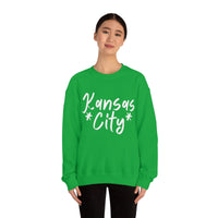 Kansas City Football White Logo Unisex Heavy Blend Crewneck Sweatshirt! Football Season!