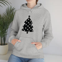 Star Christmas Tree Minimalistic Design Unisex Heavy Blend Hooded Sweatshirt! Winter Vibes!