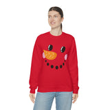 Snowman Grinning Side View Unisex Heavy Blend Crewneck Sweatshirt! Winter Vibes!