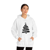 Christmas Tree Wrap Minimalistic Design Unisex Heavy Blend Hooded Sweatshirt! Winter Vibes!