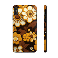 Vintage 70's Floral Chocolate Flowers Tough Phone Cases, Case-Mate!