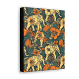 Vintage 70's Inspired Elephant Florals Canvas Gallery Wraps!