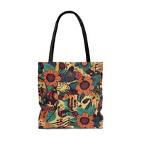 Vintage 70's Musical Notes Floral Tote Bag!