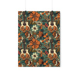 Vintage 70's Inspired Guitars Florals  Premium Matte Vertical Posters!