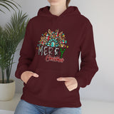 Merry Christmas Sunflower Holiday Unisex Heavy Blend Hooded Sweatshirt! Winter Vibes!