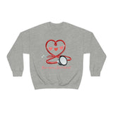 Valentines Day Emergency Department Stethoscope Heart Unisex Heavy Blend Crewneck Sweatshirt! Spring Vibes!