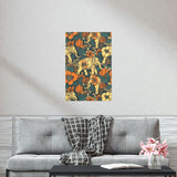 Vintage 70's Floral Elephant Print Premium Matte Vertical Posters!