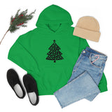 Christmas Tree Polka Dot Minimalistic Unisex Heavy Blend Hooded Sweatshirt! Winter Vibes!