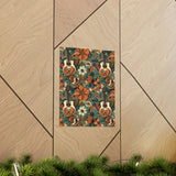 Vintage 70's Inspired Guitars Florals  Premium Matte Vertical Posters!