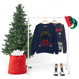 Just Really Love Christmas Bun Girl holiday Lights Unisex Heavy Blend Crewneck Sweatshirt! Winter Vibes!