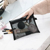 Black Mesh Cosmetic Bag