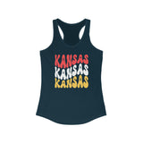 Kansas City Football Red Wave Women's Racerback Tank! Football Season! Activewear!