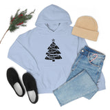 Christmas Tree Wrap Minimalistic Design Unisex Heavy Blend Hooded Sweatshirt! Winter Vibes!