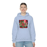 Buffalo Print Cardinal Holiday Unisex Heavy Blend Hooded Sweatshirt! Winter Vibes!