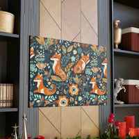 Vintage 70's Inspired Floral Foxy Canvas Gallery Wraps!