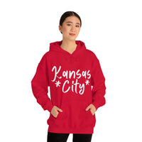 Kansas City Football White Logo Unisex Heavy Blend Hooded Sweatshirt! Football Season!