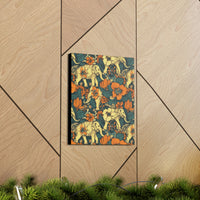 Vintage 70's Inspired Elephant Florals Canvas Gallery Wraps!